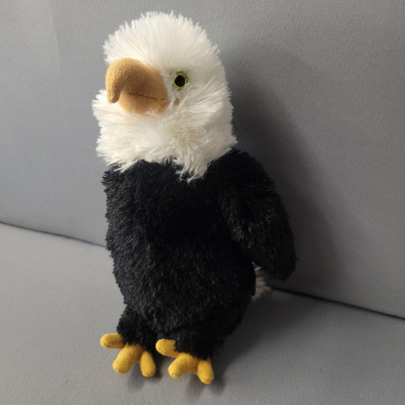 Aurora Bald Eagle Plush Stuffed Animal 8" Realistic Bird Soft Toy - Picture 5 of 14